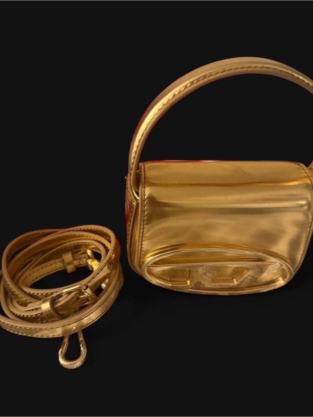 Diesel Gold Mini Bag with Top Handle